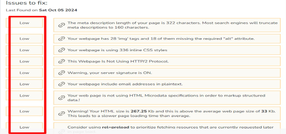 website analysis report